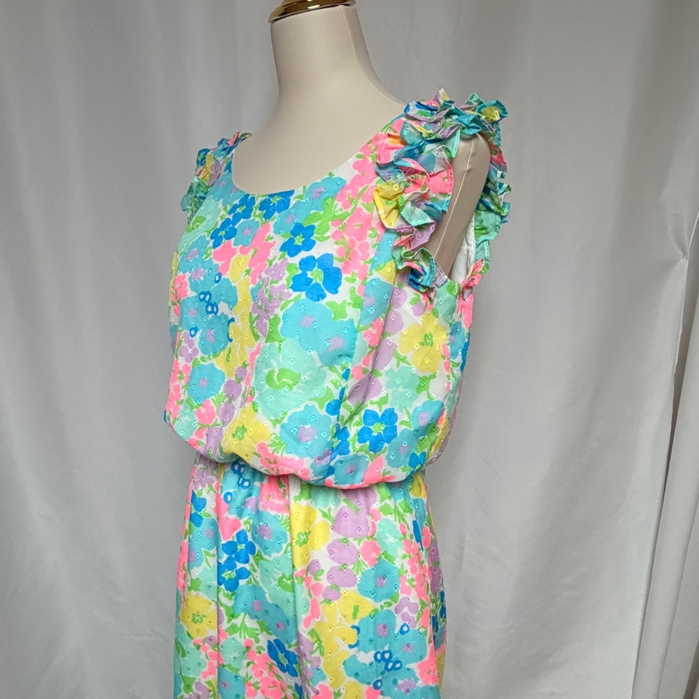 Lilly Pulitzer Danna Ruffle Fit & Flare Dress in "Spring Fling" Print Med - Picture 5 of 11